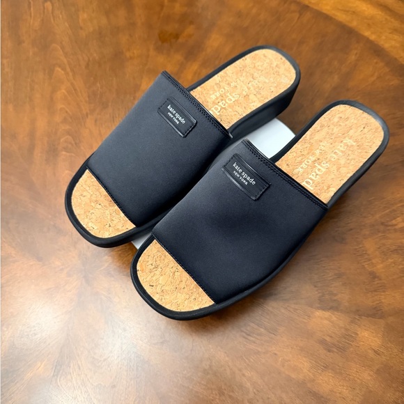 kate spade Shoes - NWOT Kate Spade Black Spree Slide Sandals Size 10